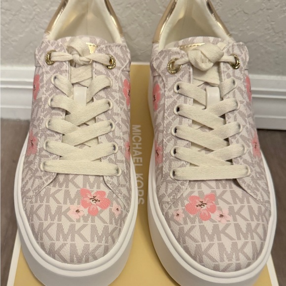 Michael Kors Pink Floral Sneakers - Picture 1 of 5